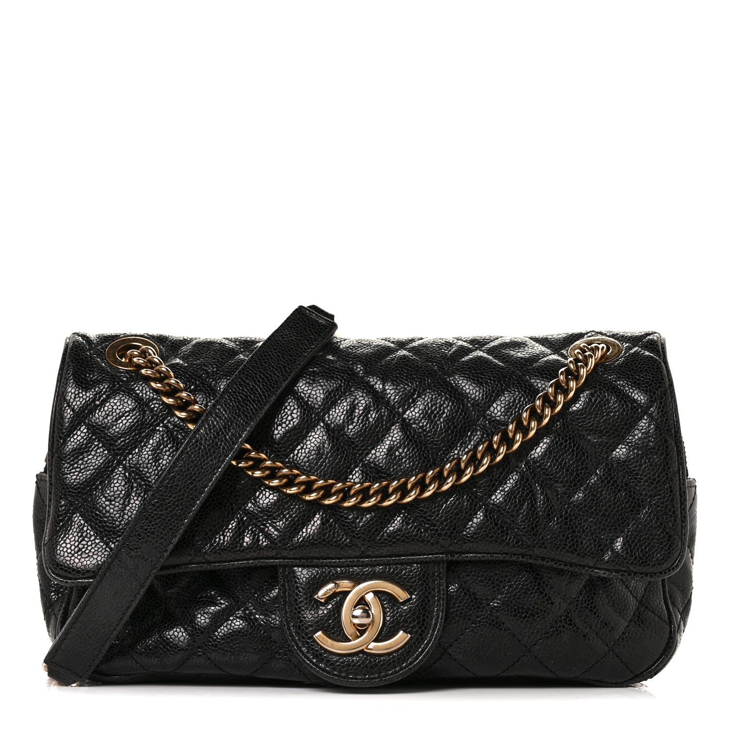 Chanel Crumpled Grained Calfskin Quilted Small Shiva Flap Black 1 of 8