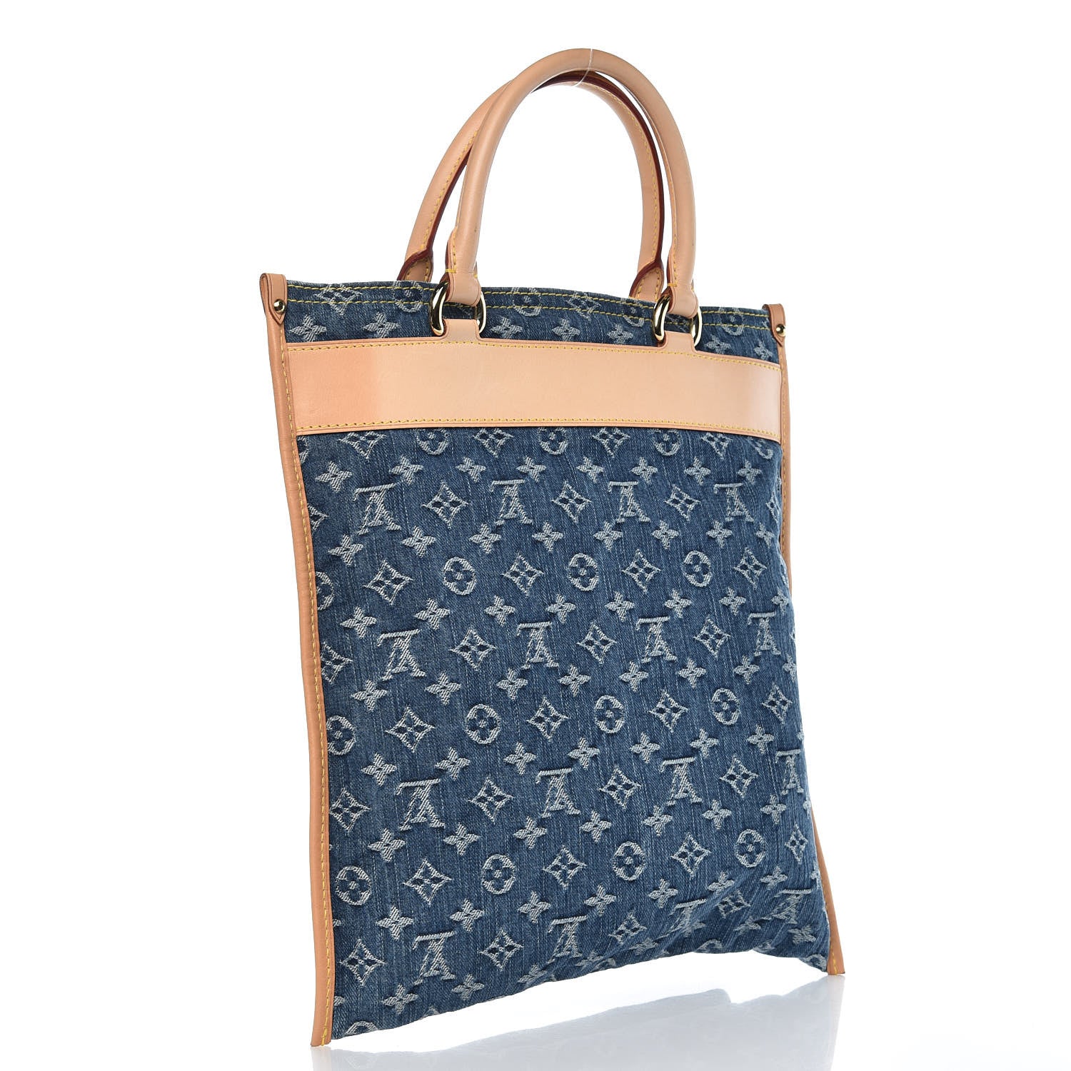 Louis Vuitton Monogram Denim Sac Plat Blue 3 of 13