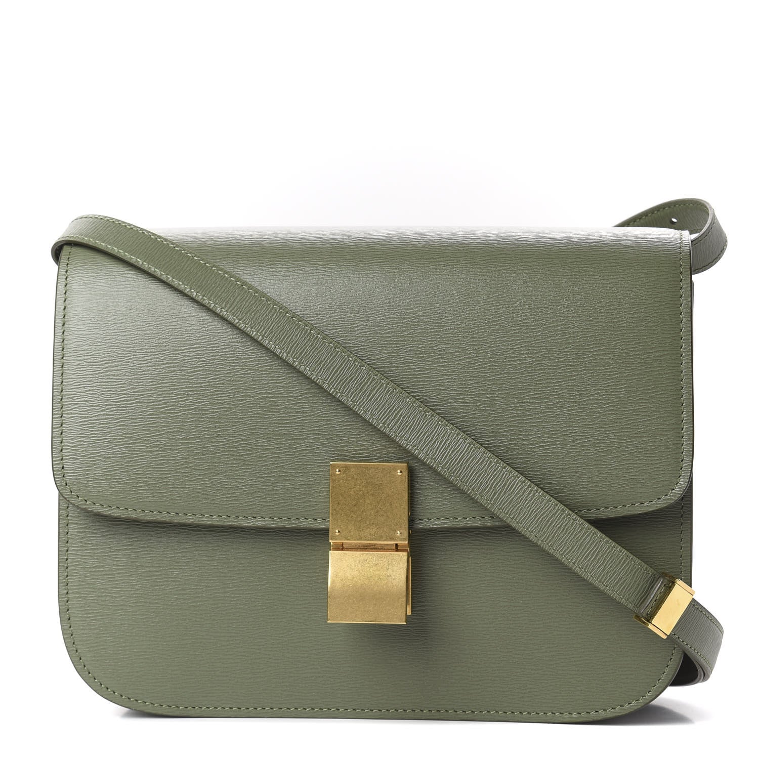 Celine Liege Calfskin Medium Classic Box Flap Bag Light Khaki 1 of 9