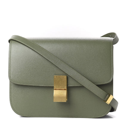 Celine Liege Calfskin Medium Classic Box Flap Bag Light Khaki 1 of 9