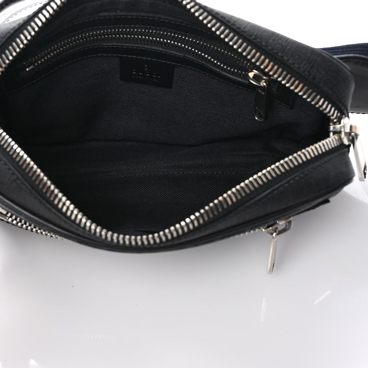Soft GG Supreme Monogram Web Belt Bag Black Grey