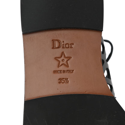 Christian Dior Matte Calfskin D-Trap Sandals 35.5 Black 6 of 10