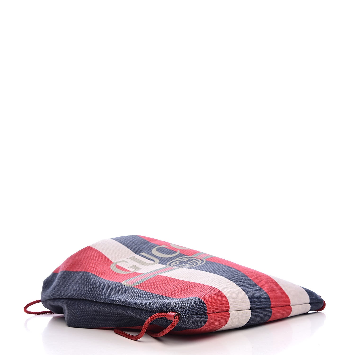 Gucci Canvas Logo Sylvie Stripe Drawstring Backpack Red 4 of 10