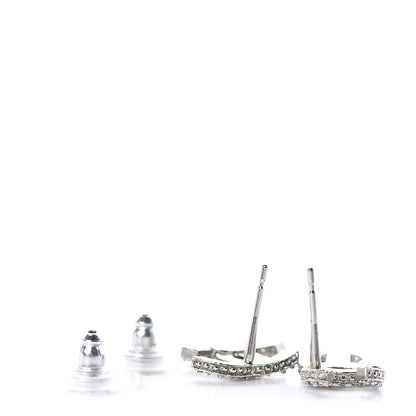 Chanel Crystal CC Earrings Silver 3 of 4