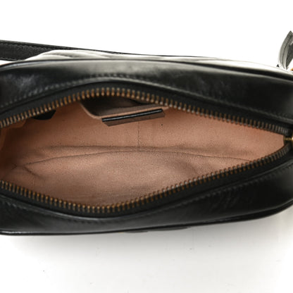Gucci Calfskin Matelasse Mini GG Marmont Chain Shoulder Bag Black 5 of 11