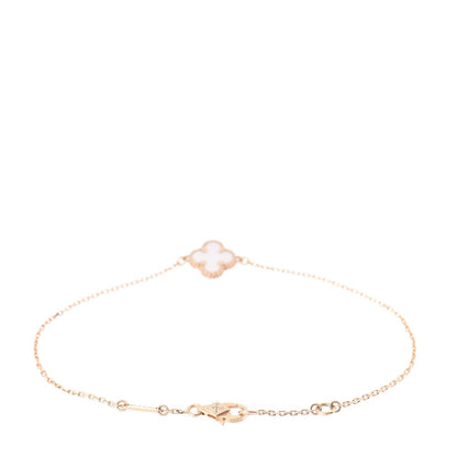 Van Cleef & Arpels 18K Yellow Gold Mother of Pearl Sweet Alhambra Bracelet 3 of 5