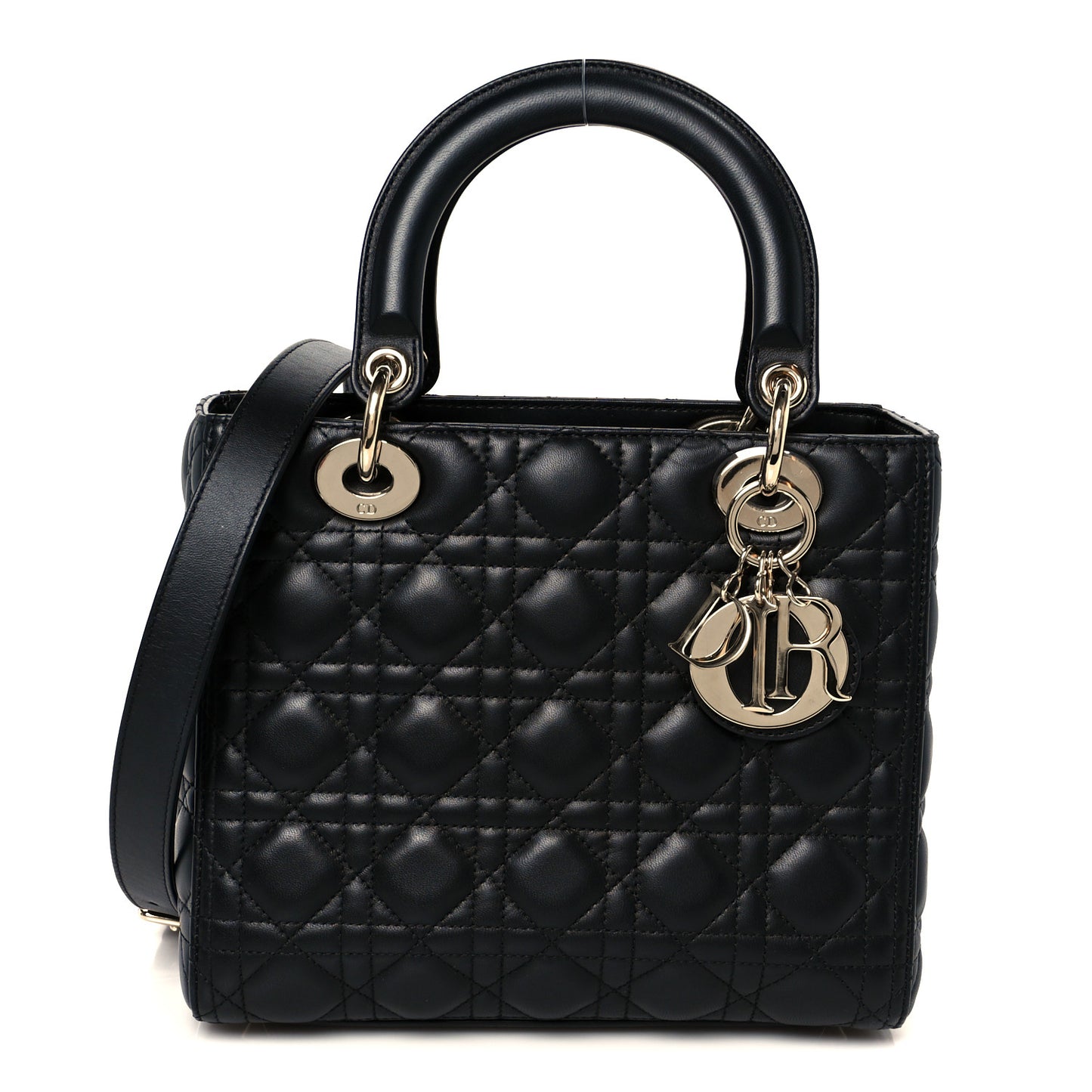 Lambskin Cannage Medium Lady Dior Black