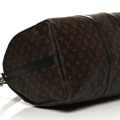 Louis Vuitton Monogram Macassar Keepall Bandouliere 55 9 of 13
