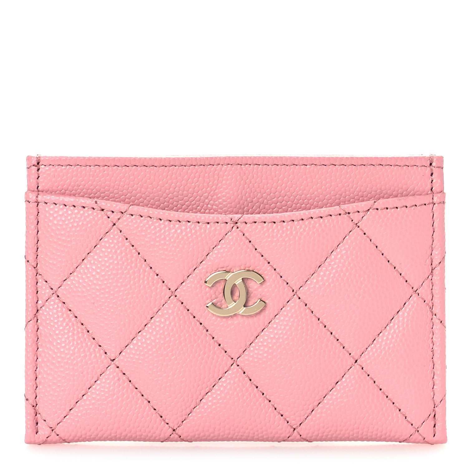 Chanel Caviar Quilted Card Holder Pink 1 of 10