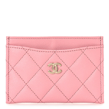 Chanel Caviar Quilted Card Holder Pink 1 of 10