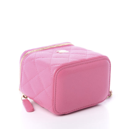 Chanel Caviar Quilted Mini Vanity Case With Chain Pink 4 of 9