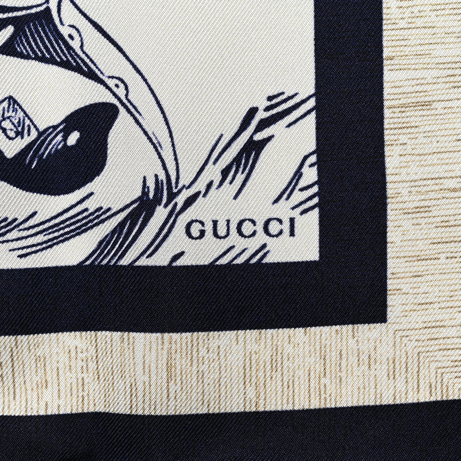 Gucci X DISNEY Cotton Donald Duck Seastorm Scarf Black 2 of 4