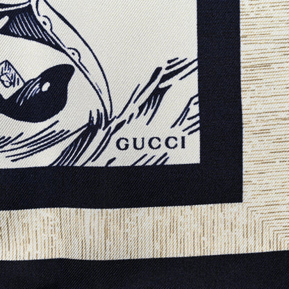 Gucci X DISNEY Cotton Donald Duck Seastorm Scarf Black 2 of 4