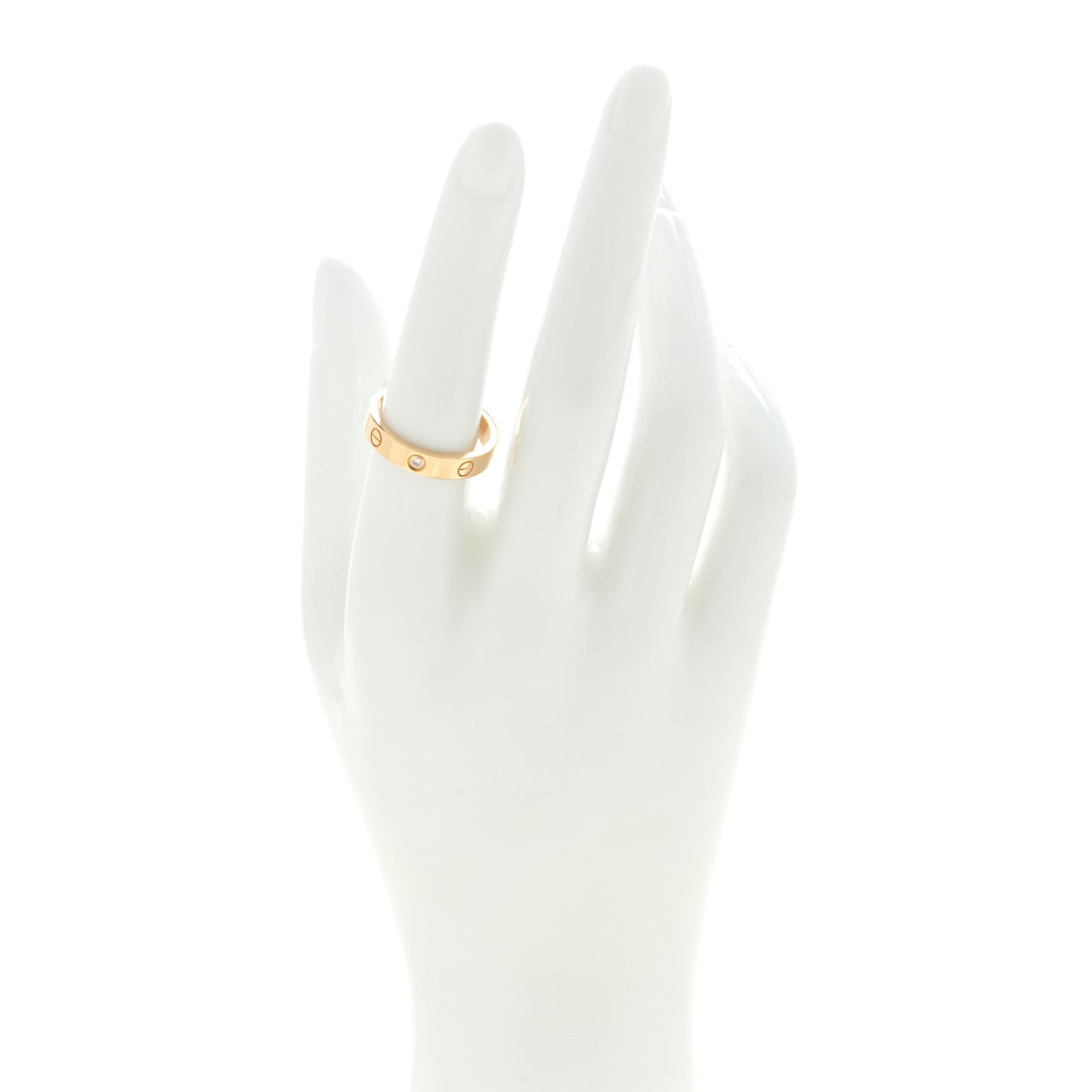18K Yellow Gold Diamond 4mm LOVE Wedding Band Ring 55 7.25