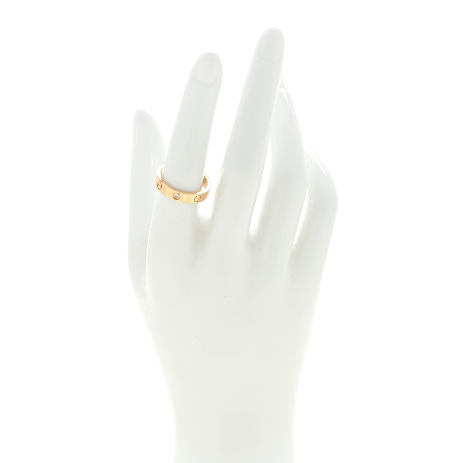Cartier 18K Yellow Gold Diamond 4mm LOVE Wedding Band Ring 55 7.25 2 of 5