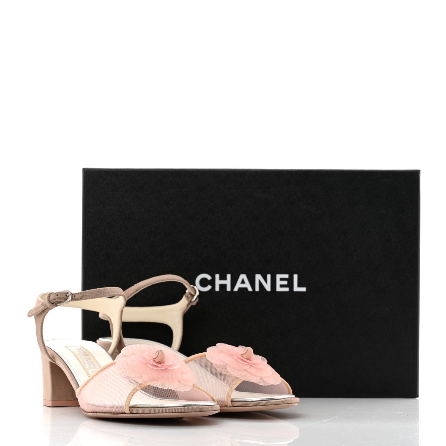 Chanel Mesh Grosgrain Camellia Sandal 35.5 Pink Beige 10 of 10