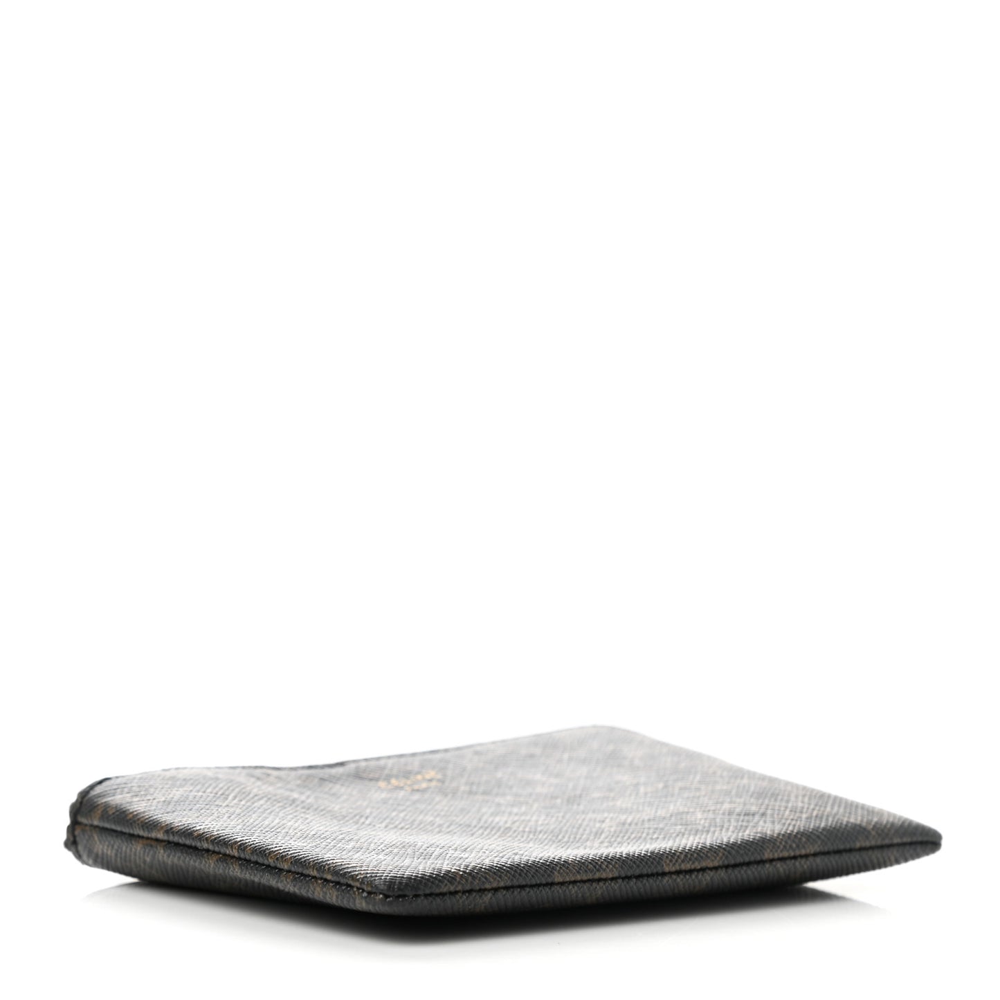 Triomphe Canvas Coin and Card Pouch With Hook Black