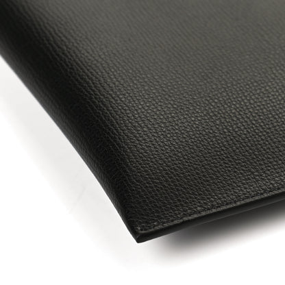 Burberry Grainy Calfskin Haymarket Check Zip Pouch Black 8 of 11