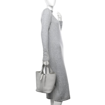 Hermes Taurillon Clemence Picotin 22 MM Gris Perle 2 of 10