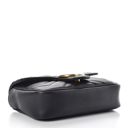 Gucci Calfskin Matelasse Super Mini GG Marmont Shoulder Bag Black 4 of 10