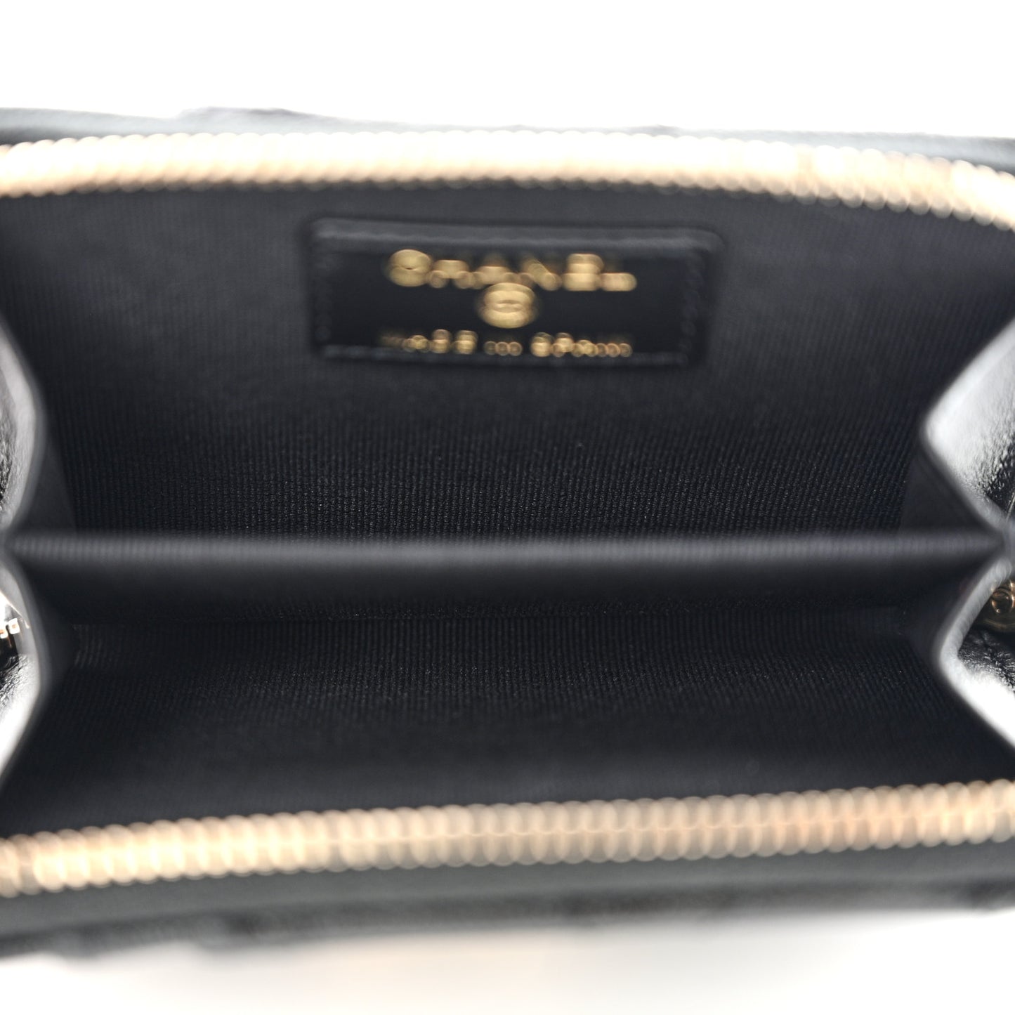 Caviar Quilted Studded CC Zip Card Holder Black