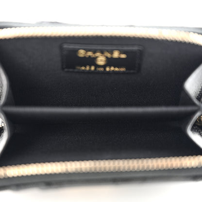 Chanel Caviar Quilted Studded CC Zip Card Holder Black 5 of 8