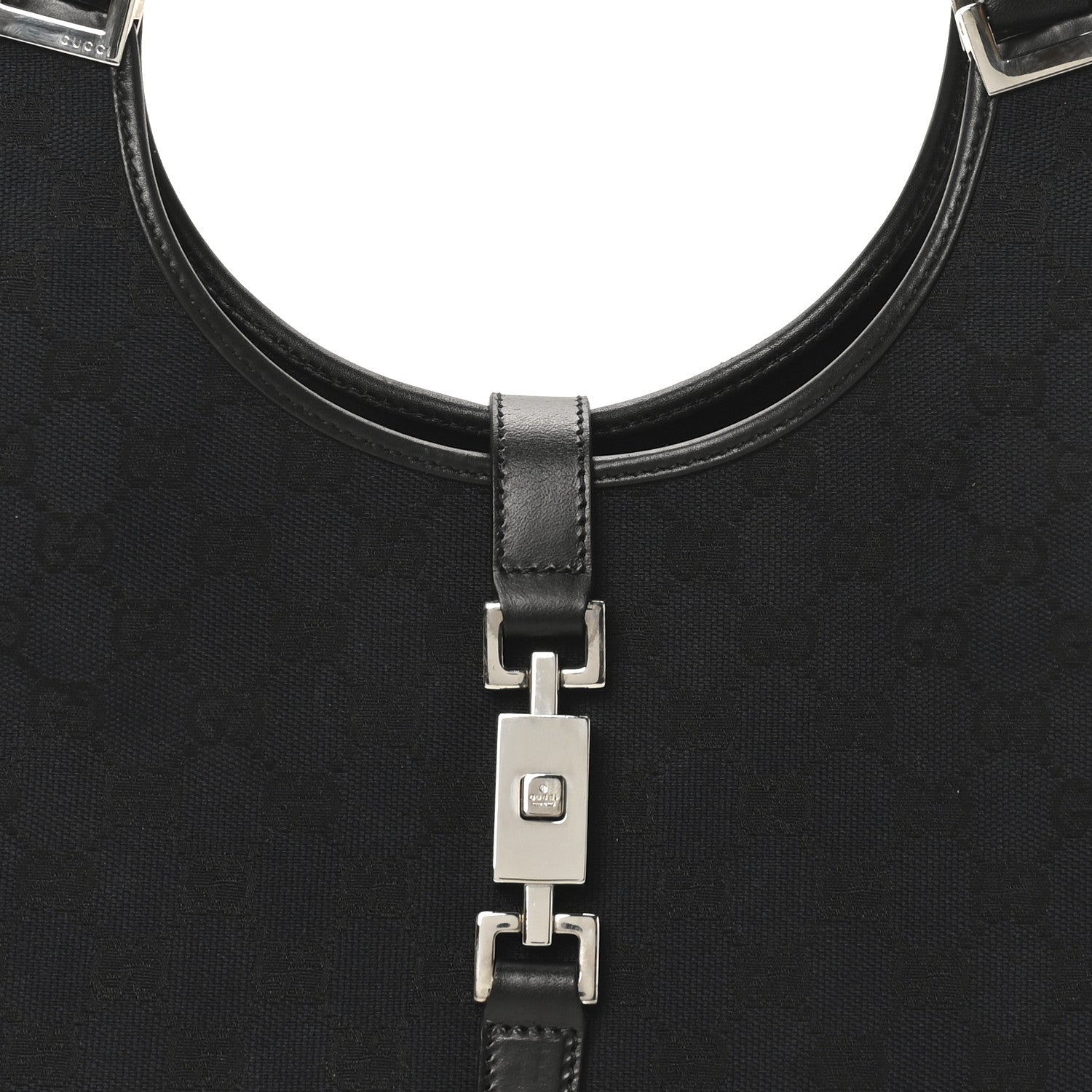 Gucci Monogram Bardot Shoulder Bag Black 8 of 10