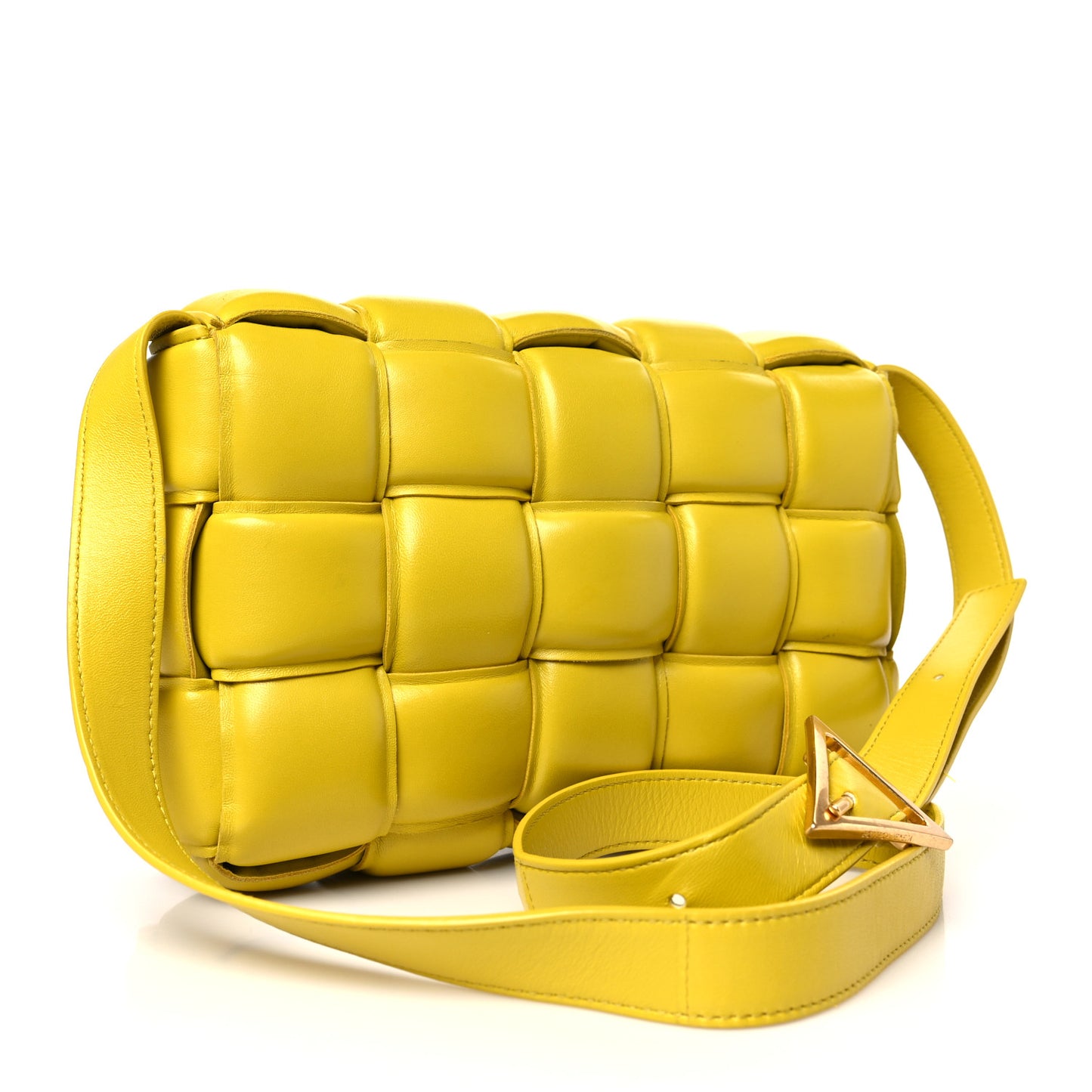 Nappa Maxi Intreccio Padded Cassette Crossbody Bag Buttercup