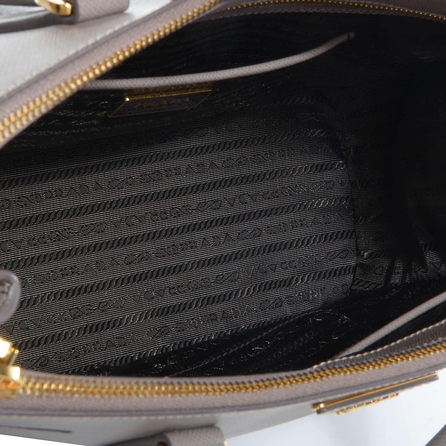 Prada Saffiano Lux Medium Double Zip Tote Argilla 5 of 10