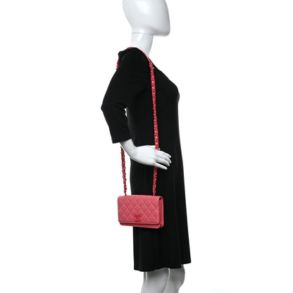 Chanel Caviar Quilted My Everything Wallet On Chain WOC Pink 2 of 11