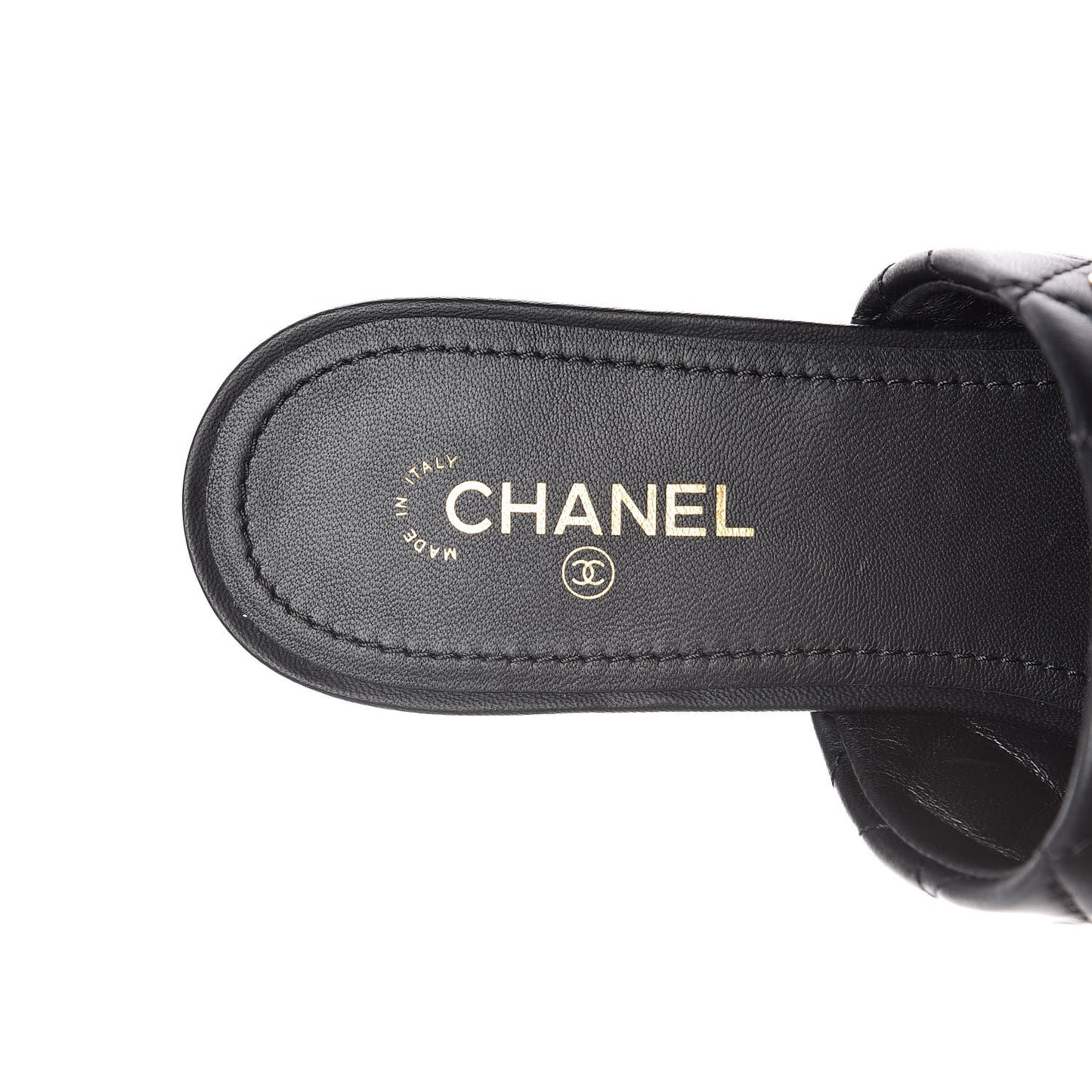 Lambskin Quilted Chain Mules 36 Black