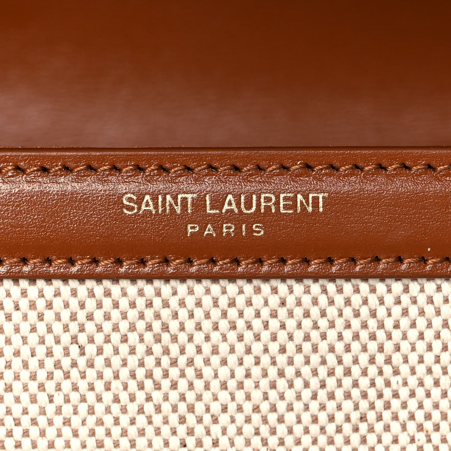 Saint Laurent Canvas Calfskin Mini Classic Monogram Cassandra Top Handle Tan Natural 7 of 10