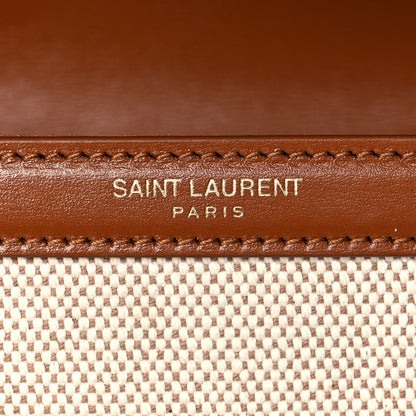 Saint Laurent Canvas Calfskin Mini Classic Monogram Cassandra Top Handle Tan Natural 7 of 10