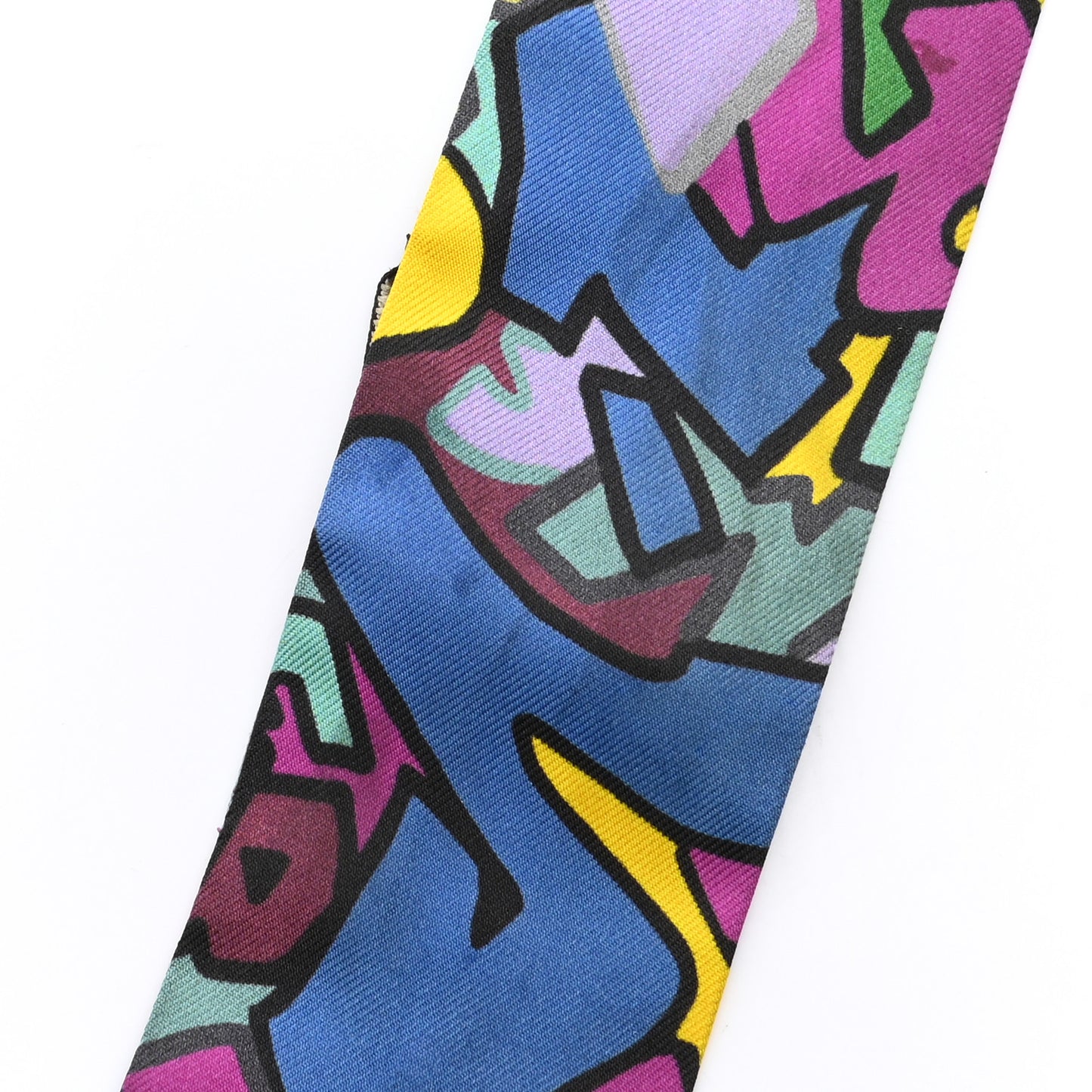 Silk Graff Graffiti Twilly Fuchsia Kaki Jaune