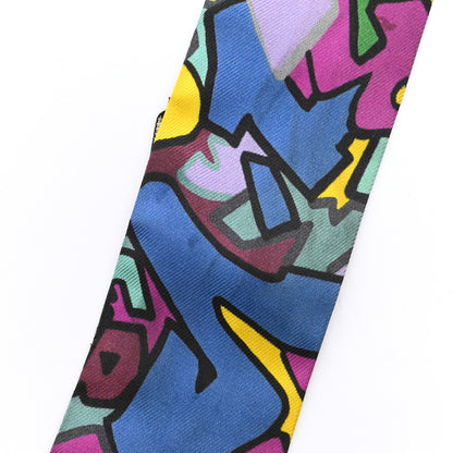 Hermes Silk Graff Graffiti Twilly Fuchsia Kaki Jaune 5 of 6