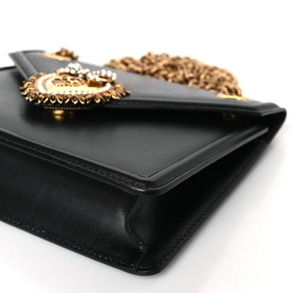 Dolce & Gabbana Smooth Calfskin Mini Devotion Envelope Bag Black 8 of 9
