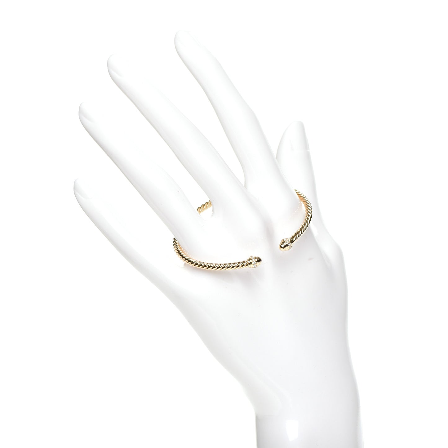 18K Yellow Gold Diamond 3mm Cablespira Bracelet