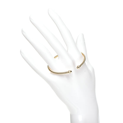 David Yurman 18K Yellow Gold Diamond 3mm Cablespira Bracelet 2 of 6