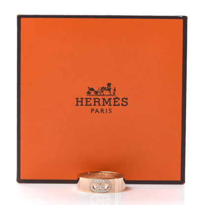 Hermes 18K Rose Gold Diamond PM H D'Ancre Ring 51 5.75 5 of 5