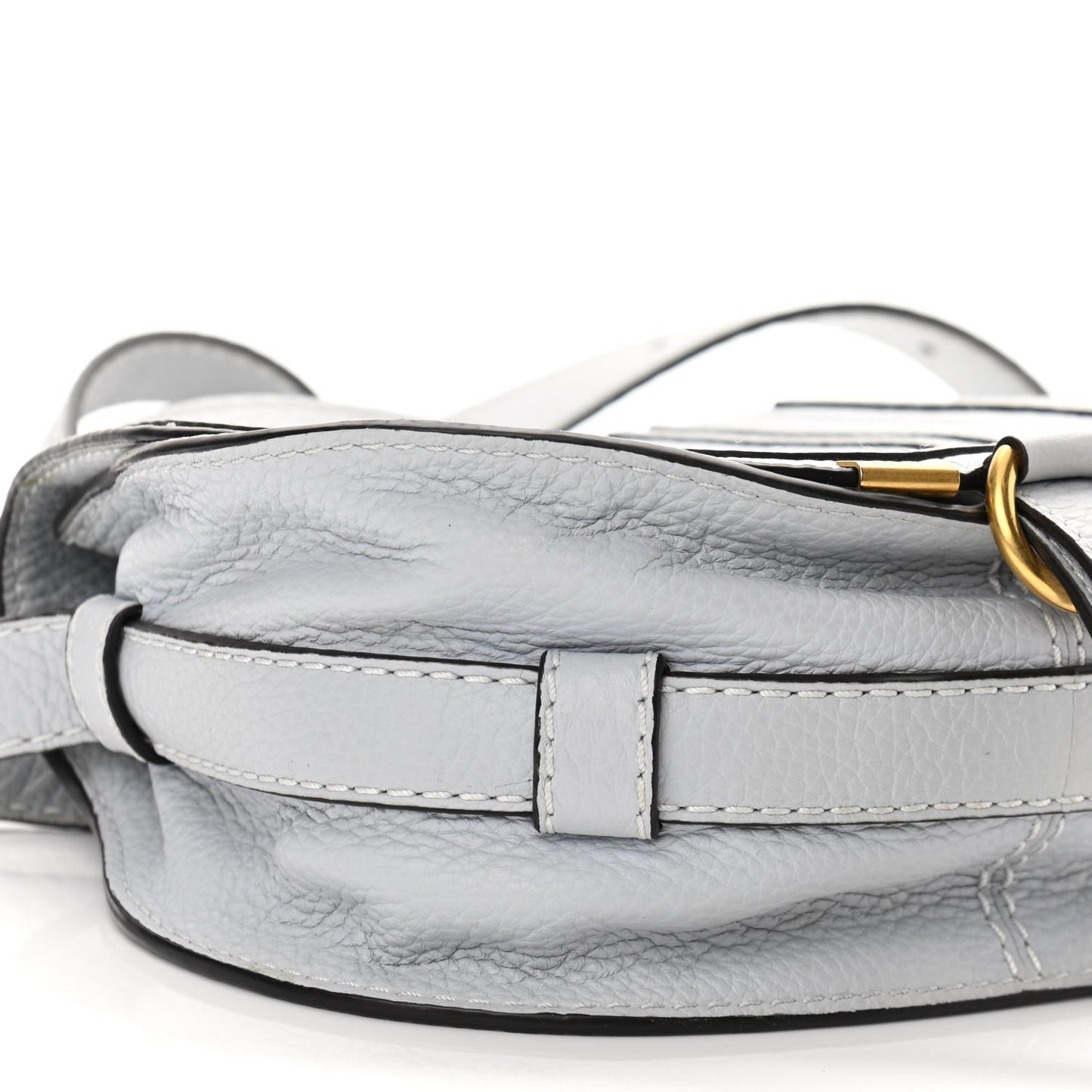 Calfskin Marcie Round Crossbody Bag Light Cloud