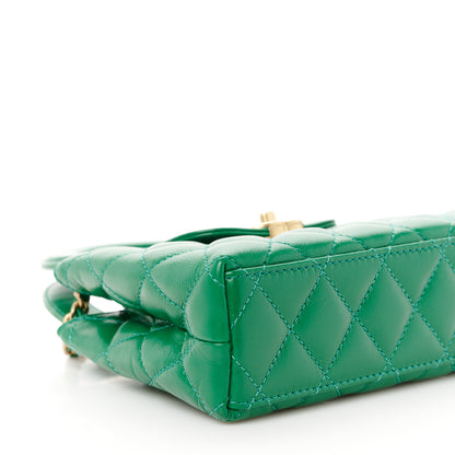 Chanel Shiny Aged Calfskin Quilted Nano Kelly Shopper Green 9 of 11