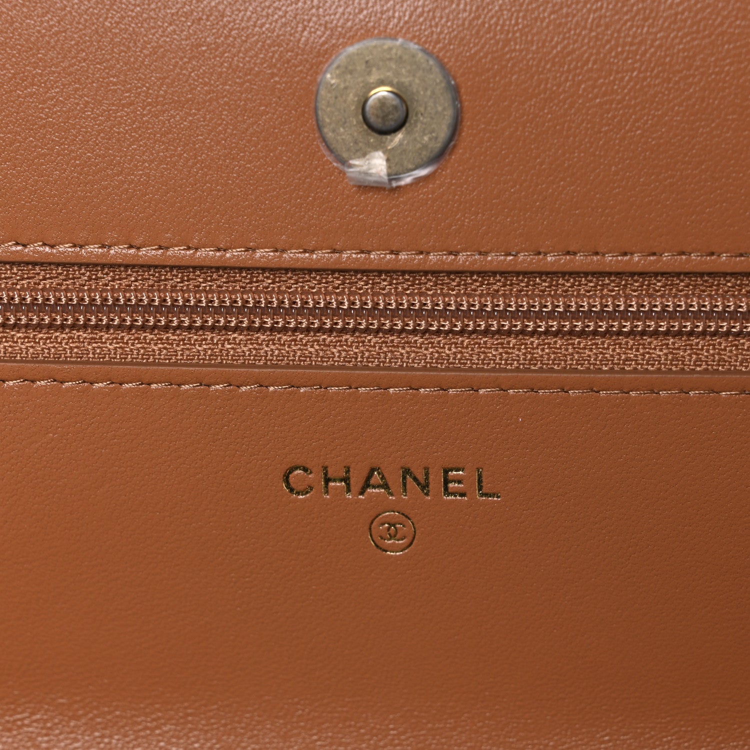 Chanel Lambskin Quilted Chanel 19 Wallet On Chain WOC Brown 6 of 11