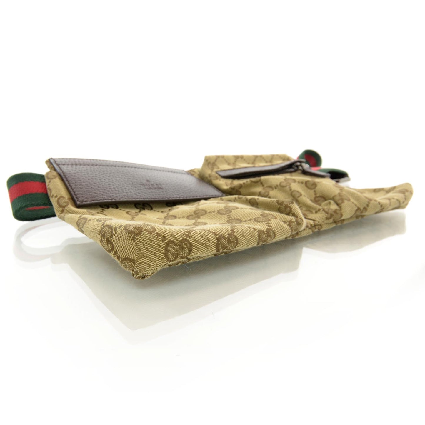 GG Monogram Web Double Pocket Belt Bag Ebony