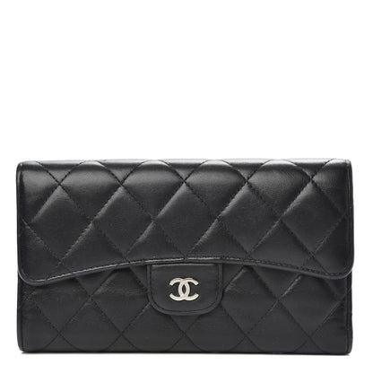 Chanel Lambskin Quilted Large Flap Wallet Black 1 of 13