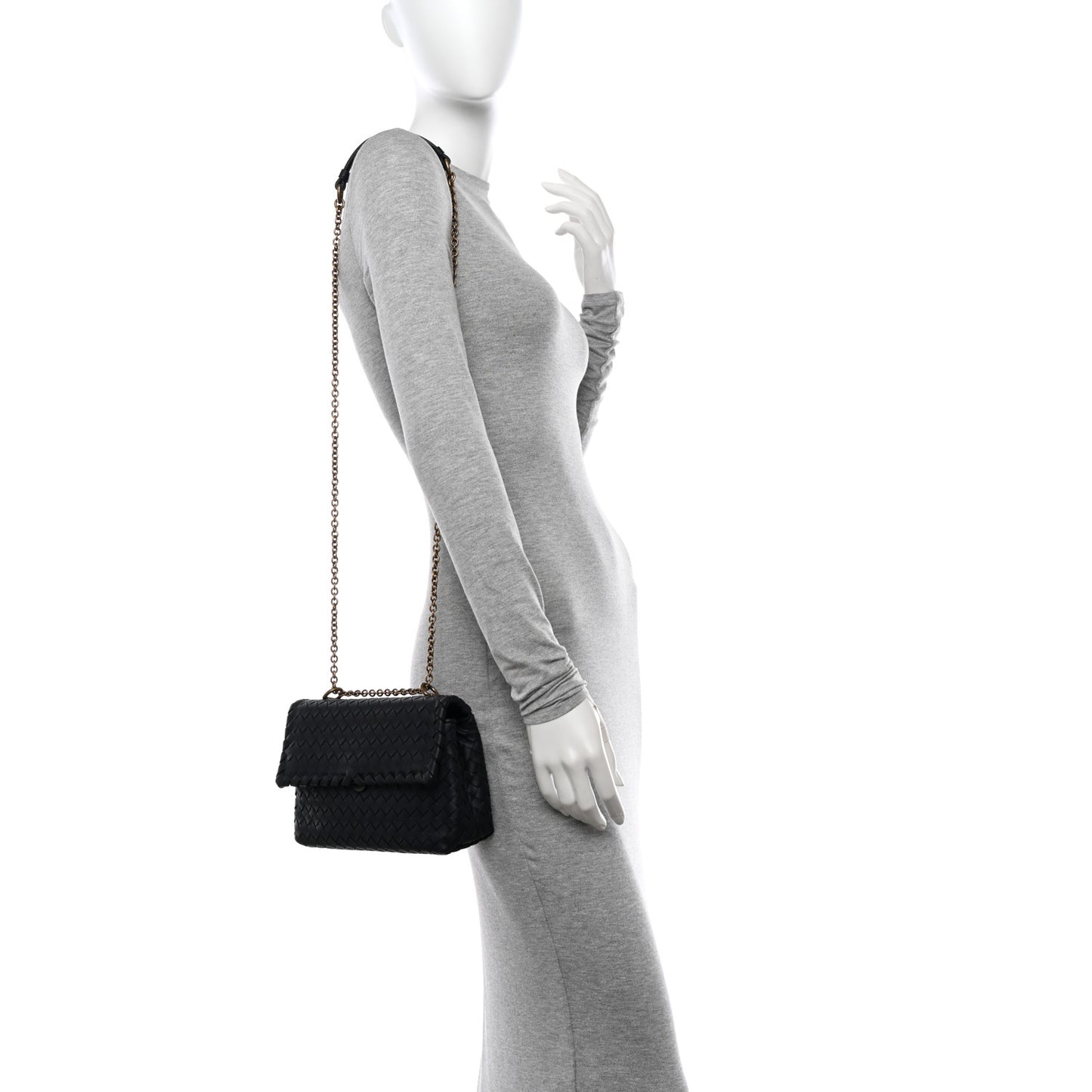 Nappa Intrecciato Baby Olimpia Shoulder Bag Black