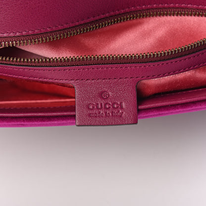 Gucci Velvet Matelasse Medium GG Marmont Shoulder Bag Fuchsia Violet Cyclamen 6 of 10