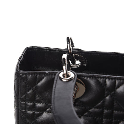 Christian Dior Lambskin Cannage Medium Lady Dior Black 9 of 15
