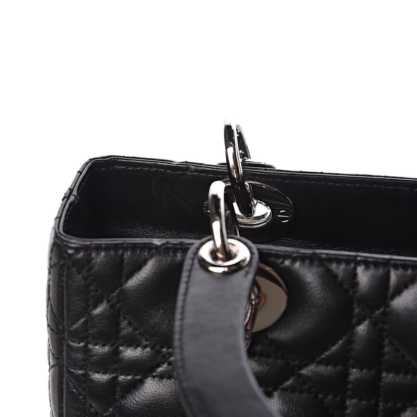 Lambskin Cannage Medium Lady Dior Black