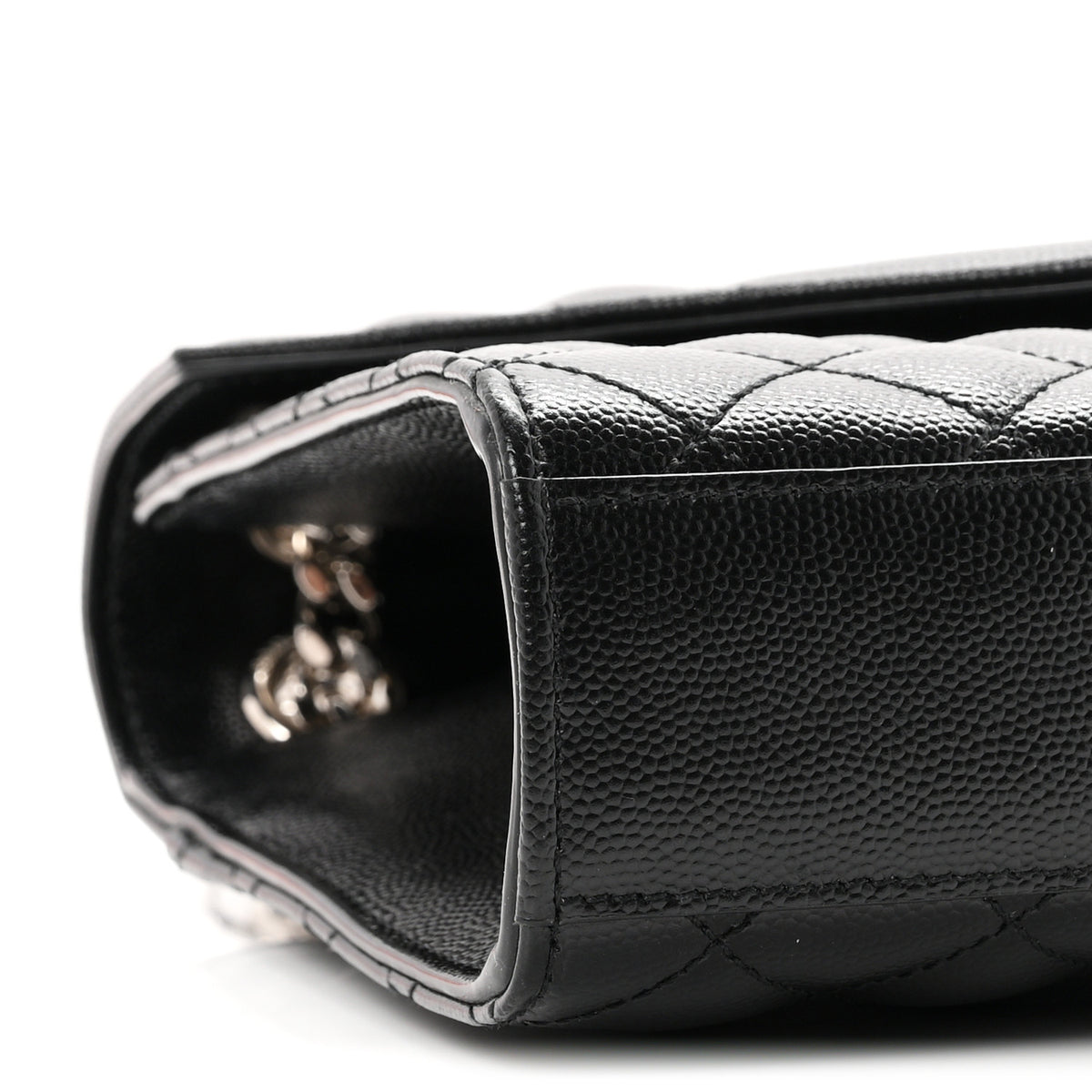 Saint Laurent Grain De Poudre Textured Mixed Matelasse Triquilt Medium Monogram Satchel Black 9 of 11