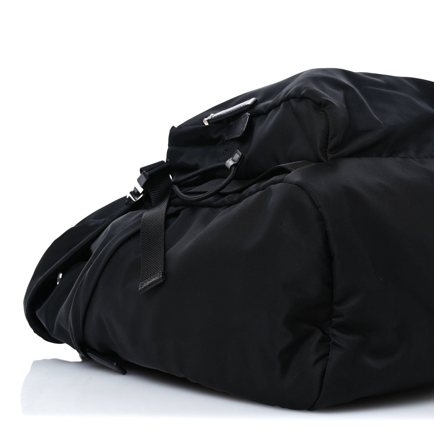 Prada Re-Nylon Saffiano Logo Double Buckle Backpack Black 8 of 9